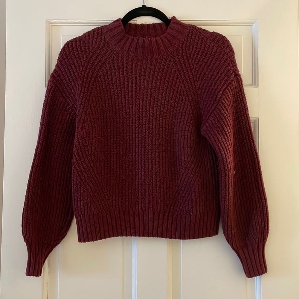 Burgundy Woven Sweater